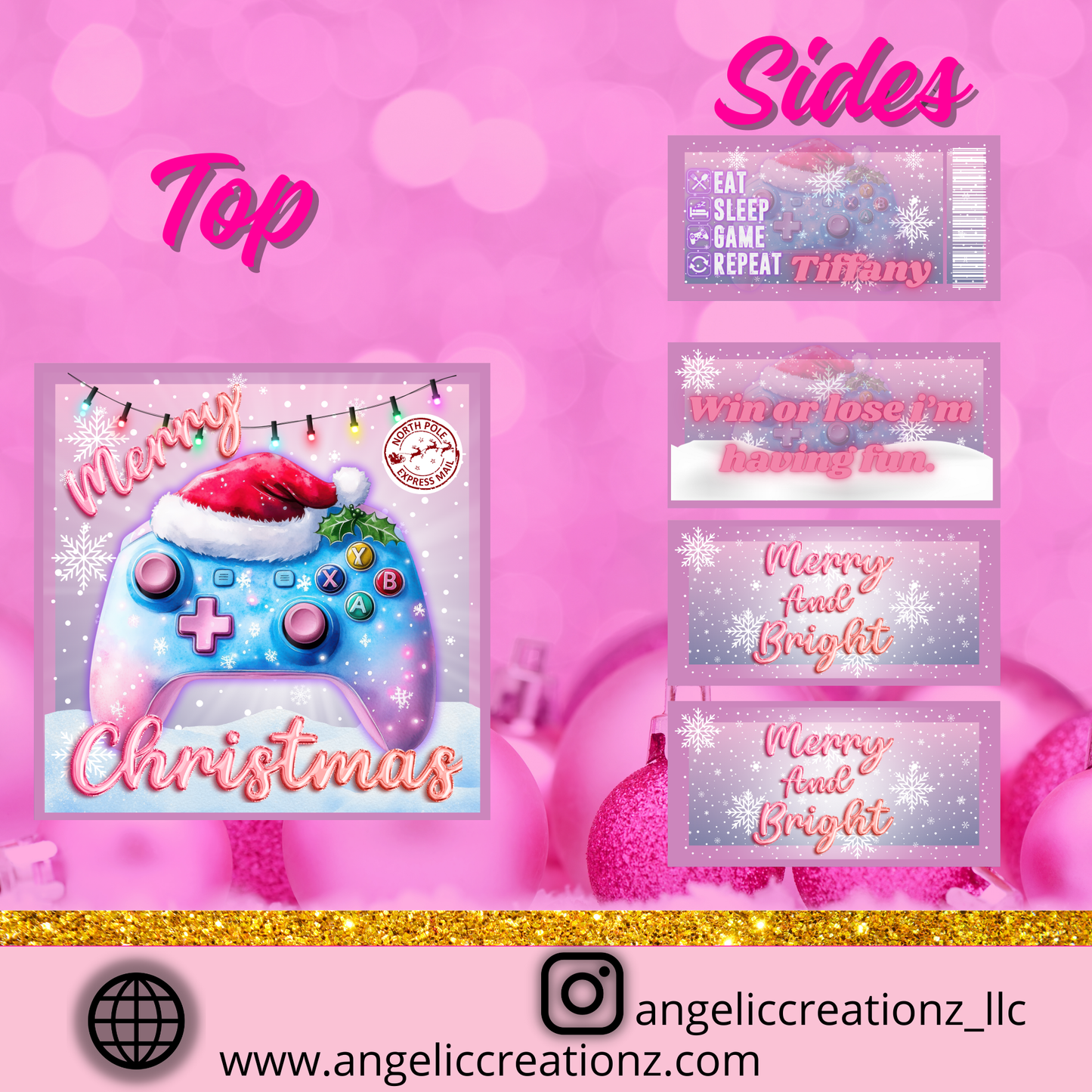 Girl gamer box template (DIGITAL FILE ONLY)