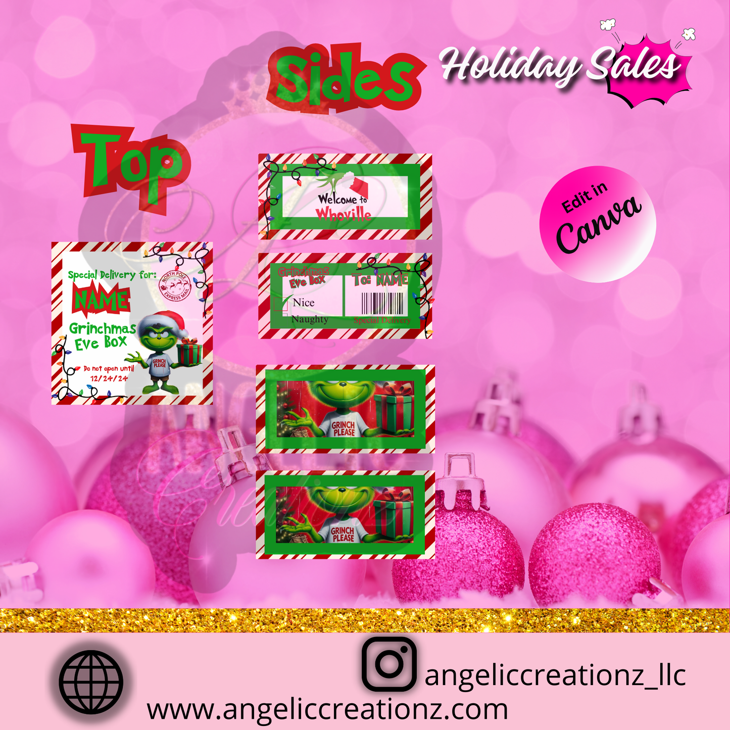 Christmas Boy digital box template